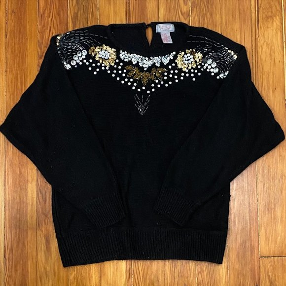 VINTAGE || BEDAZZLED SWEATER - Picture 2 of 7